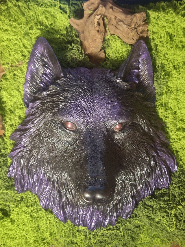 Tête de loup murale