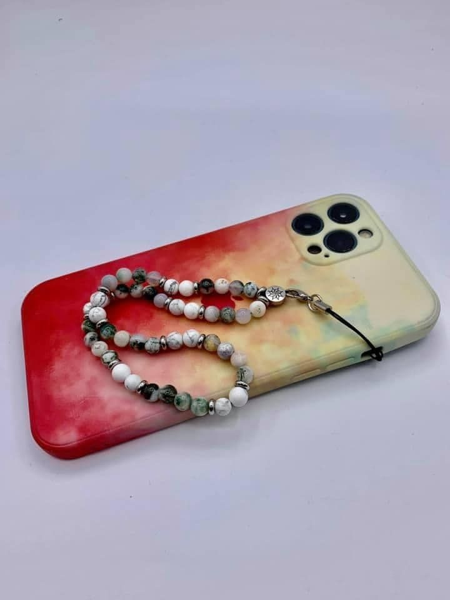 Bijou de téléphone Agate Arbre et Howlite