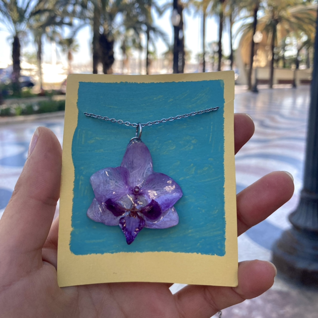 Royal Phalaenopsis Orchid necklace 