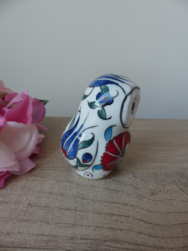 Figurine chouette en céramique – Art folklorique mexicain peint à la main – Protectrice du foyer – Décoration intérieure vintage