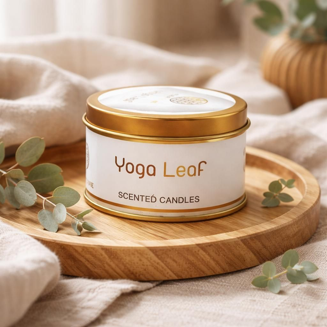 "Yoga leaf" - Bougie "Fleur de vie"