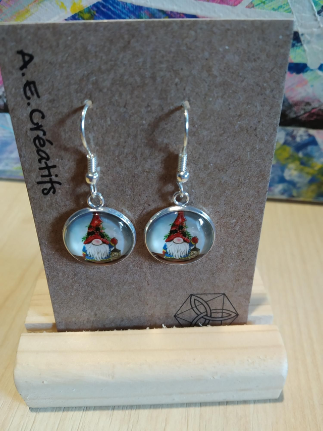 Boucles D&#039;oreilles Cabochons Gnomes 