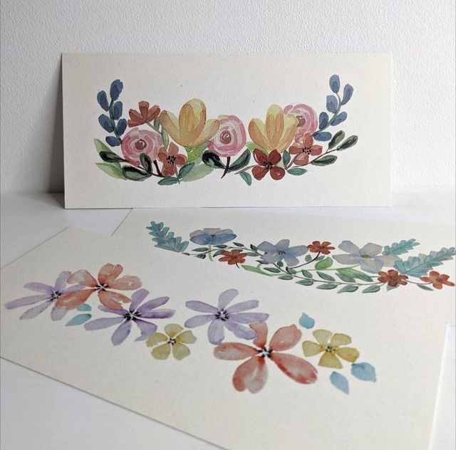 Ansichtkaart Bloemen, set van 3