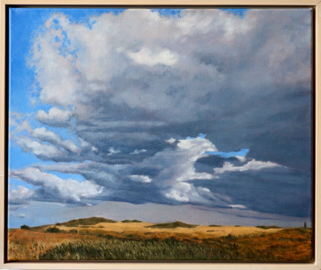 Frank Drost "Schiermonnikoog met vuurtoren" 50x60