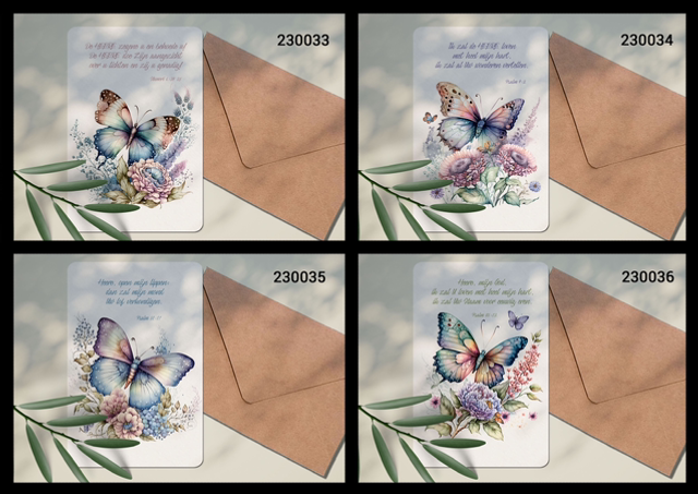 Vlinders met bijbeltekst