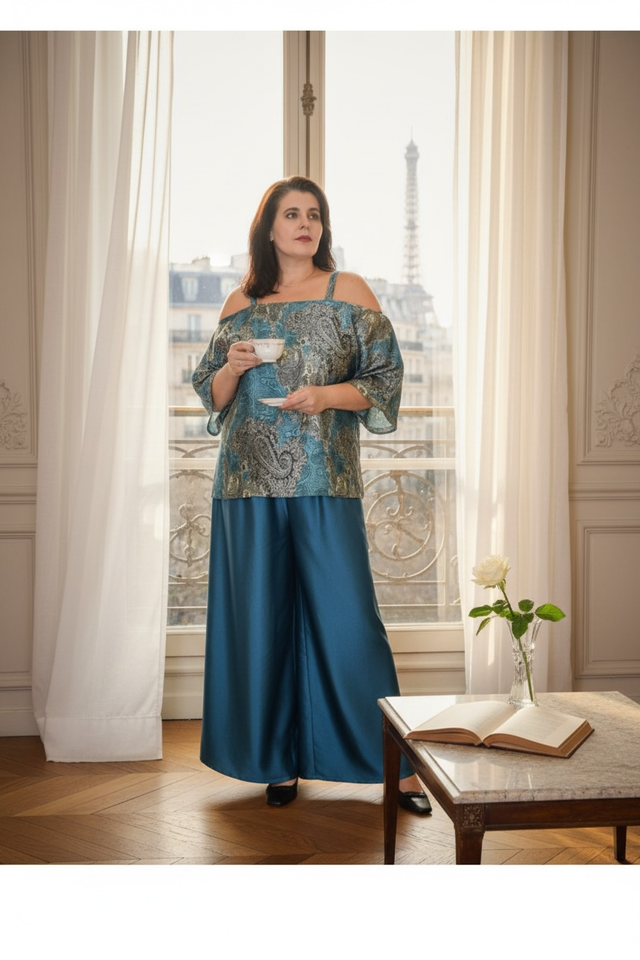 Top Noémie - 100 % soie - imprimé cachemire