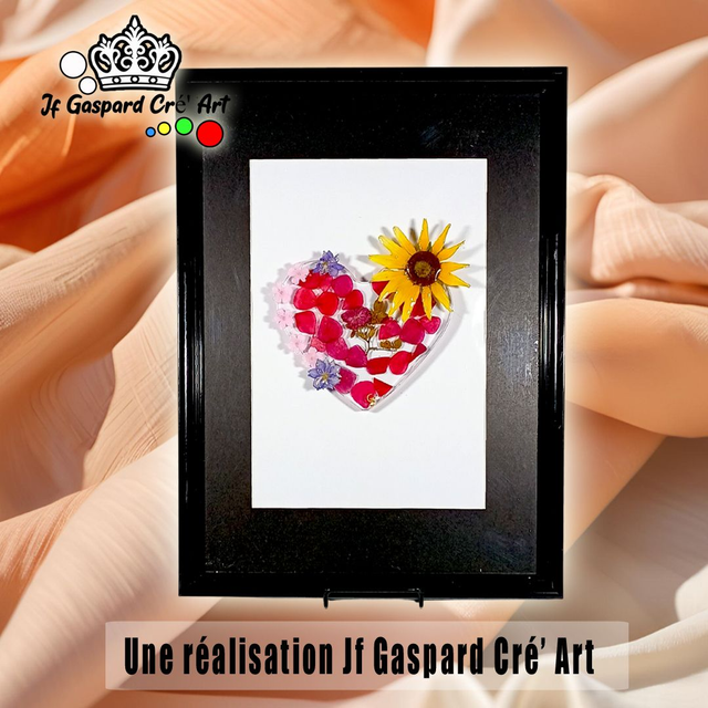 Tableau herbier Époxy 🌺 &quot;Amour Radieux&quot;