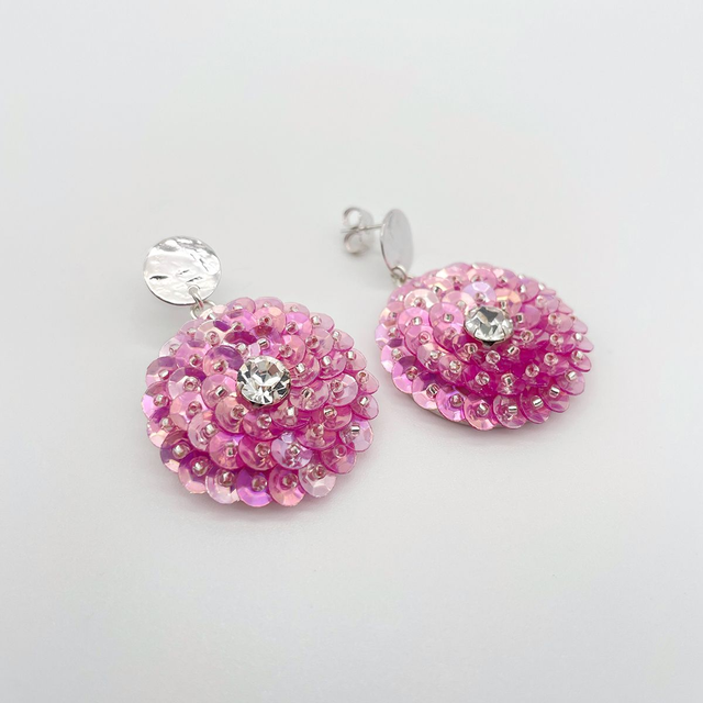 Boucles d’oreilles (clous) ZINNIA - ROSE Ø30mm