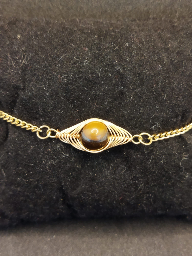 Bracelet réglable en œil de tigre