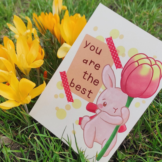 Hasen Postkarte "You are the Best" 