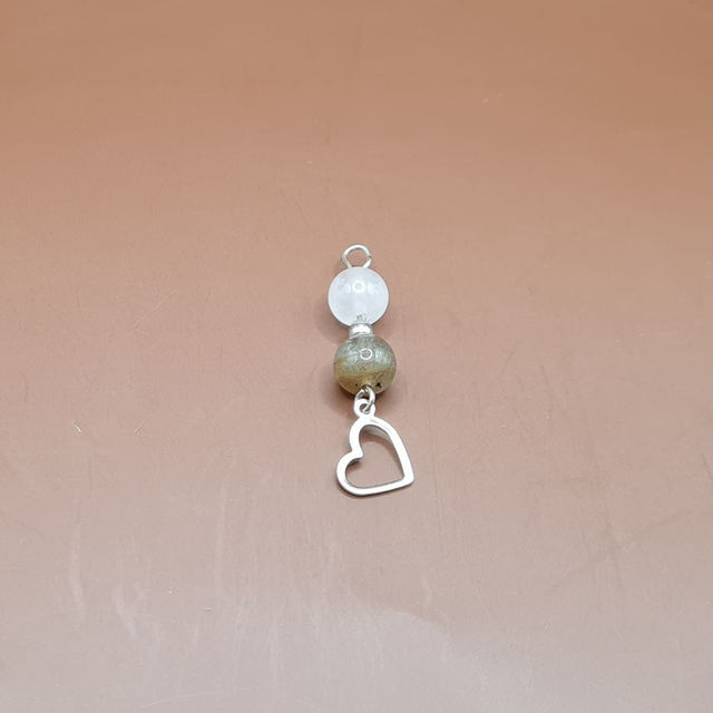 Pendentif Labradorite - quartz rose