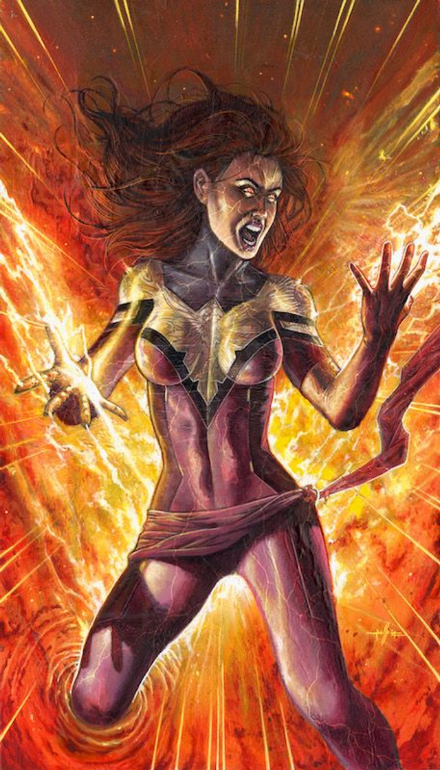 Dark Phoenix + preliminary sketch IN OMAGGIO
