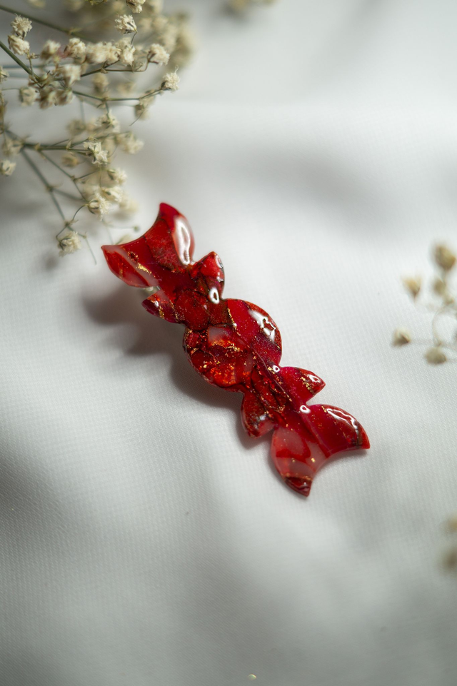 Coloris rubis - Barrette lunes