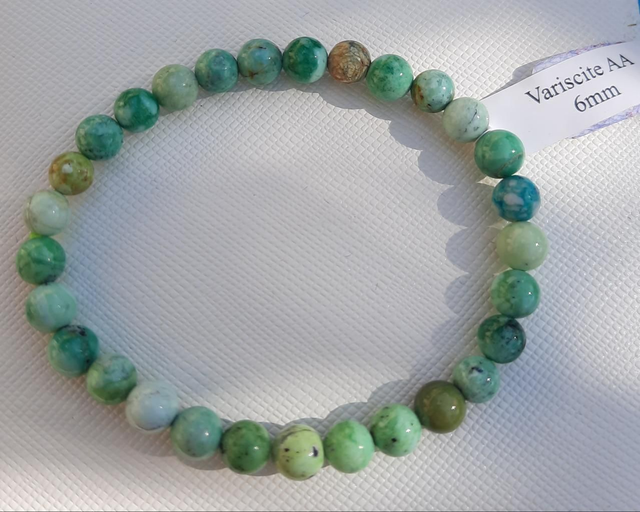 Bracet boule 6mm Variscite AA