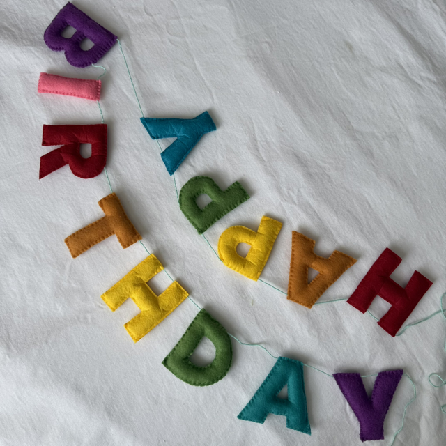 Happy Birthday felt banner