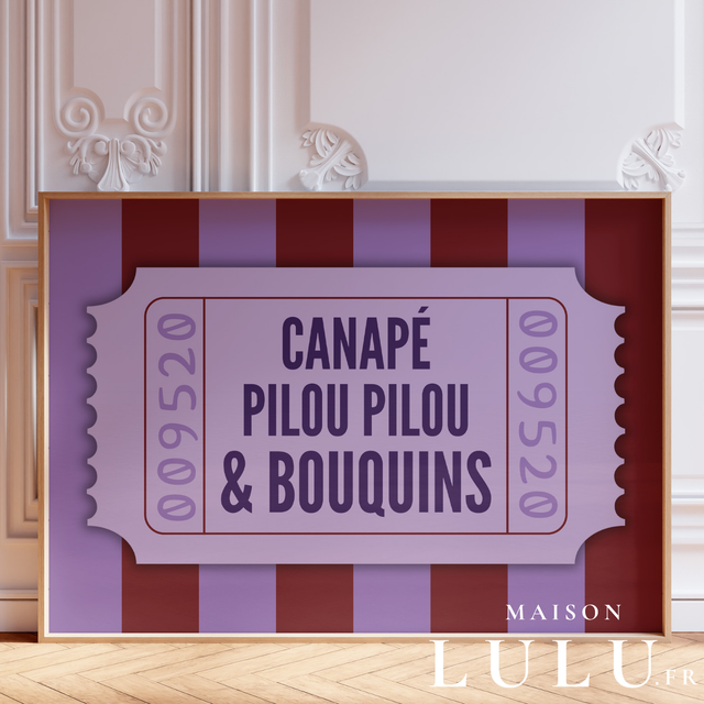 Affiche Canapé Pilou Pilou Et Bouquins