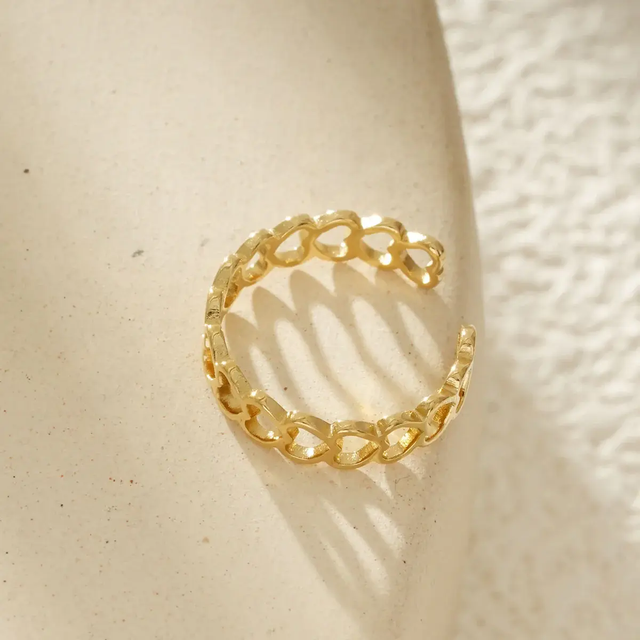Bague d'Orteil Petits Anneaux Cœur Doré