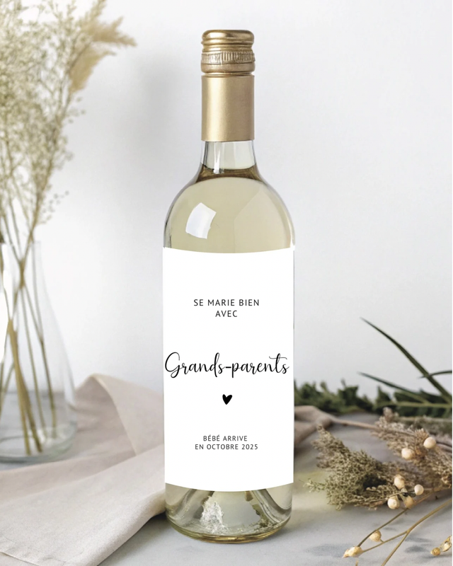 Étiquette bouteille de vin "annonce" 