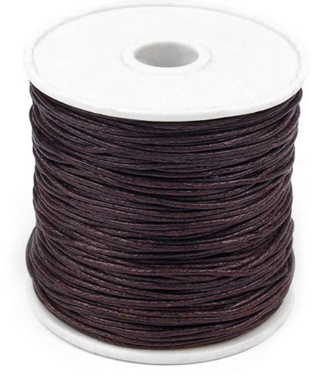 Bavlněná voskovaná šňůra 1mm, kávová
