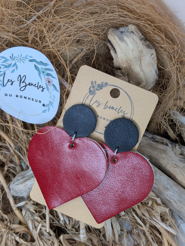 Boucles d&#039;oreilles Coeur ❤️  rouge c2007