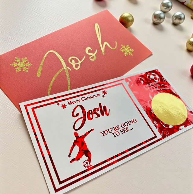 Football match foiled gift ticket / scratch card