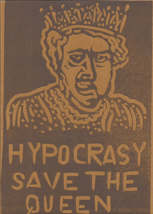 Lino-carte Reine d'Angleterre