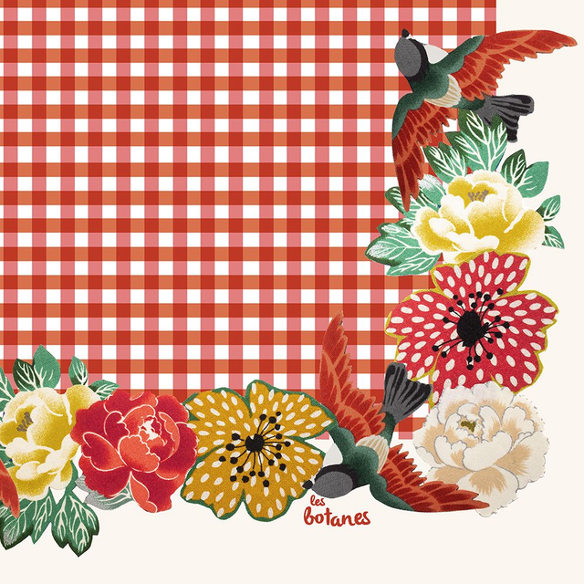 Torchon - Coton et Lin - Rouge Vichy Rouge