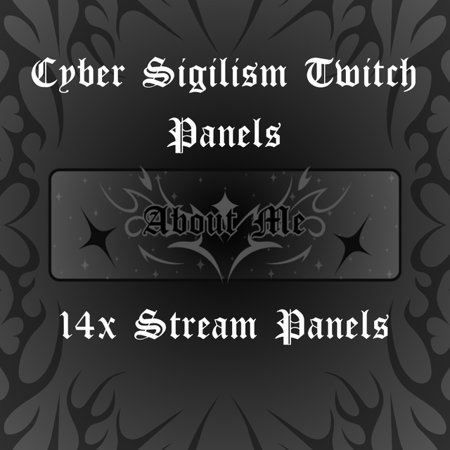 Cyber Sigilism Twitch Panel Pack - 14 Stream Panels