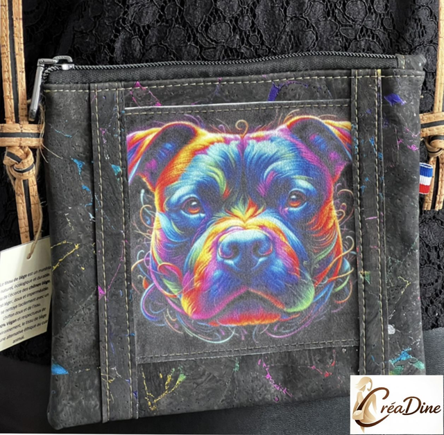 Sac pochette bandoulière en liège american staff