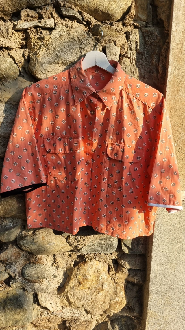 Chemise upcyclé motifs saumon
