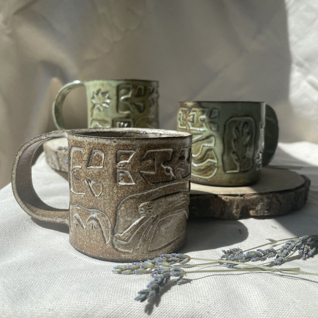 Tasse tamponnée noir