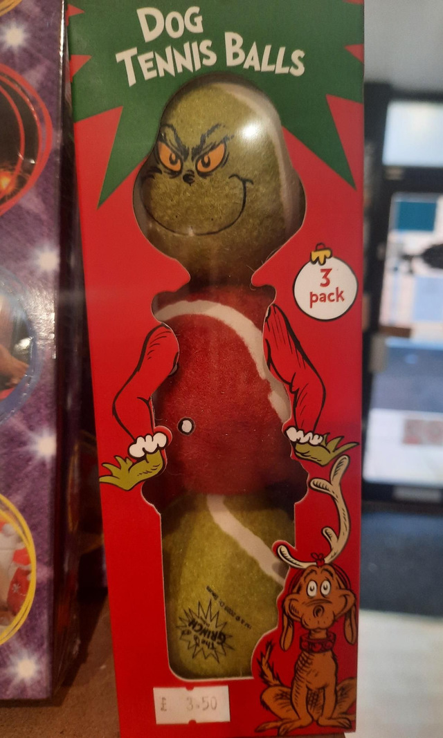 Grinch Tennis Balls pk of 3