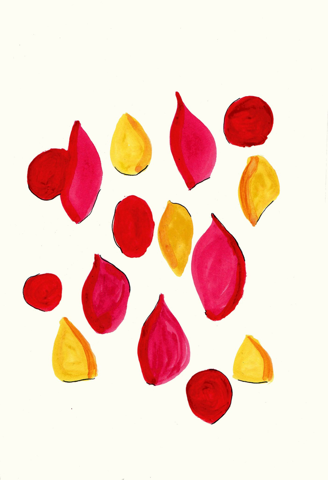 Encre et acrylique, originale et unique pour le livre « Les comptines du week-end ». Titre : Tartines et confitures