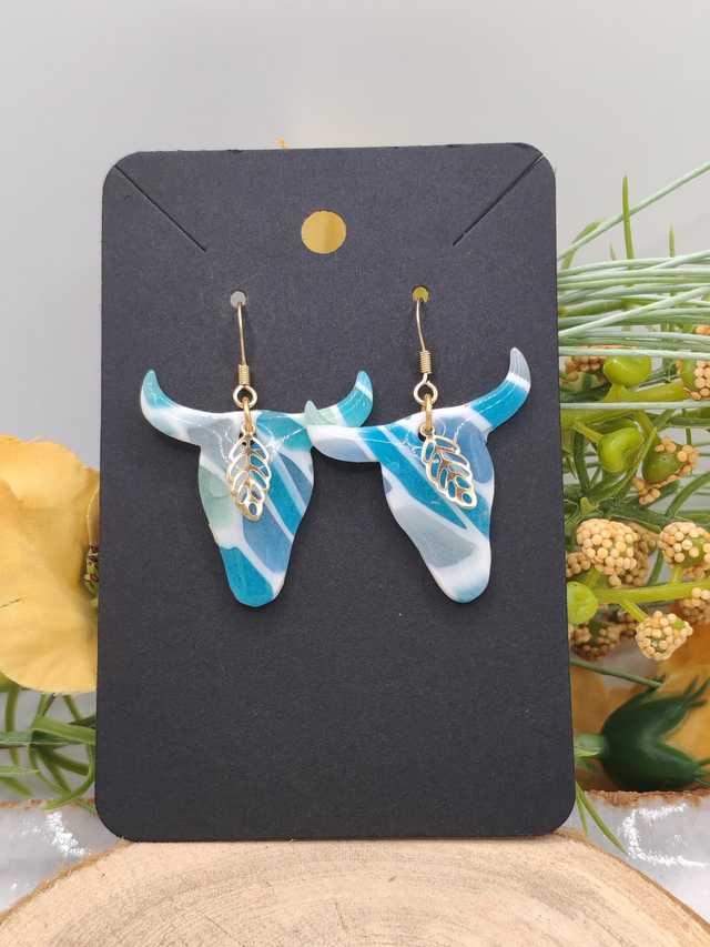 Taureau effet vitrail bleu