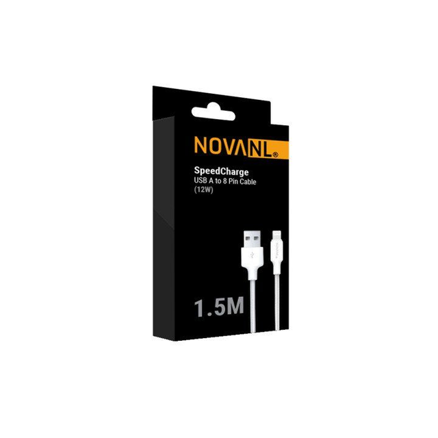 NOVANL SpeedCharge USB A to 8 Pin Cable 12W (1.5M) White