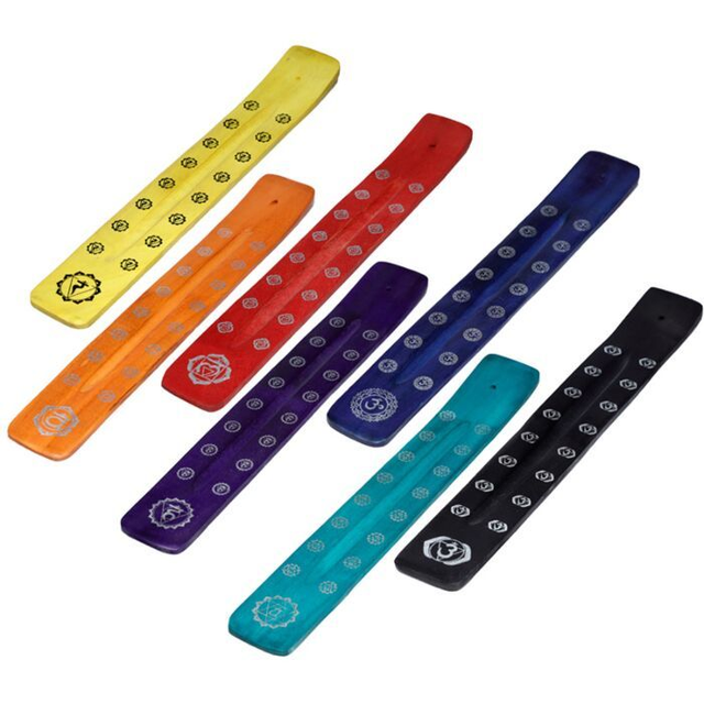 Porte-encens Attrape-cendres Bois de Manguier pour Bâtons d&#039;Encens - Chakra