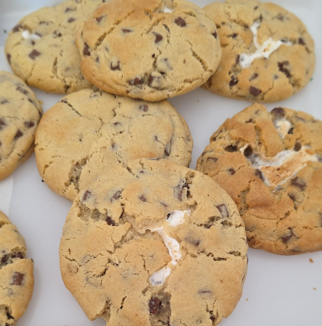 Chunky marshmallow stuffed cookie