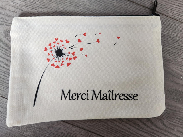 Pochette / Trousse Gourmande &quot; merci Maitresse &quot; 