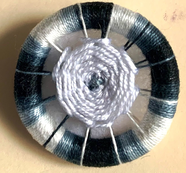 Dorset Button Brooch, Monochrome Flower 