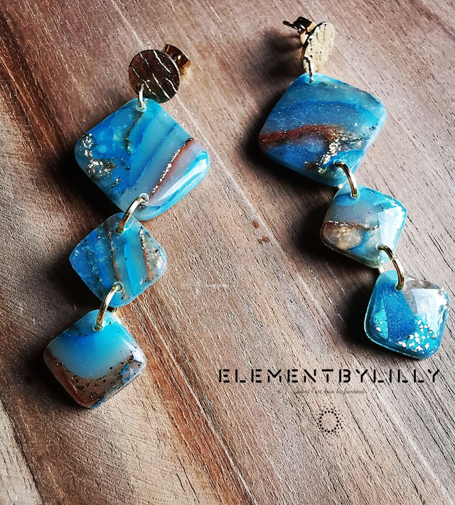 Boucles d'oreilles "éclats d'azur"