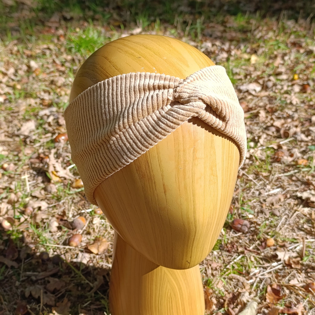 Bandeau - velours côtelé marron