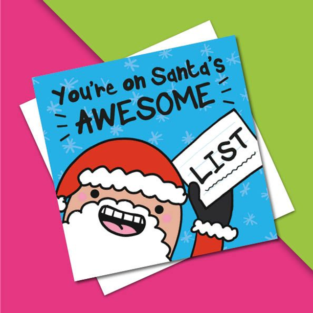Santa’s Awesome List Christmas Card