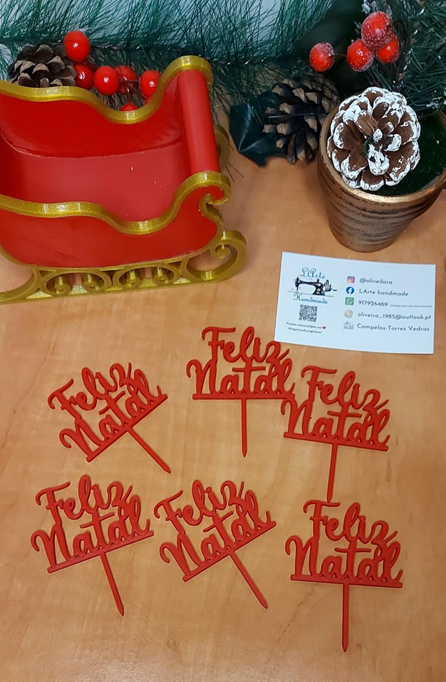 Topo de bolo(mini) Feliz Natal