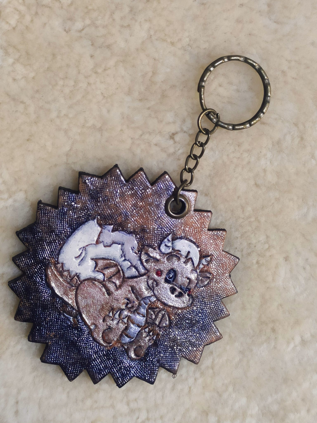 Bijou-doudou en cuir pour enfant – Porte-clé féérique Licorne ou Dragon, fait main