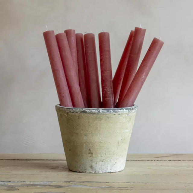 Rustic Dinner Candle Dusky Pink