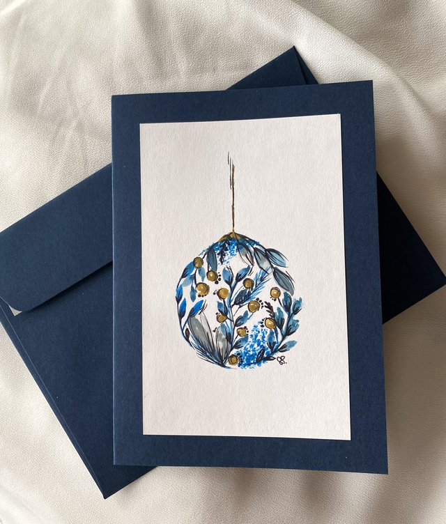 Doppelkarte - Weihnachtlicher Mond