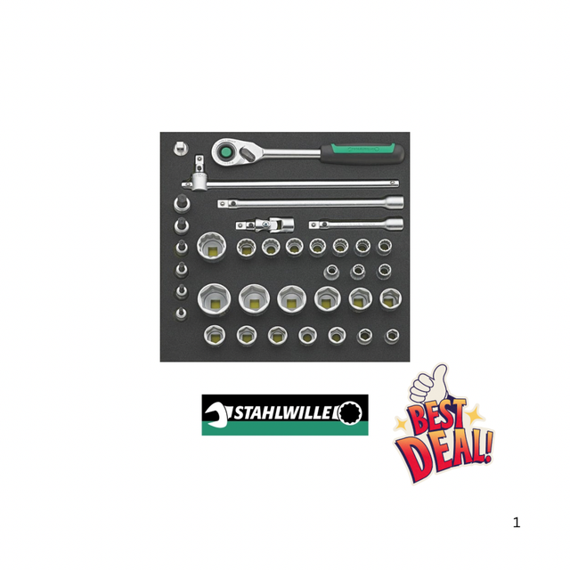 QuickRelease-Steckschlüsselsatz 1/2", 36 tlg. TCS 50/52/30/6QR