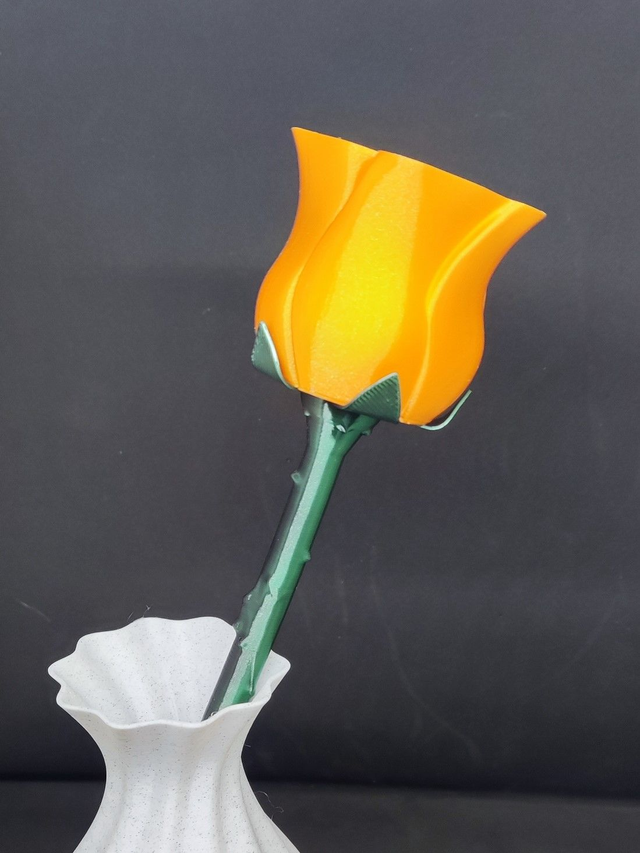 Rose orange décorative - Impression 3D