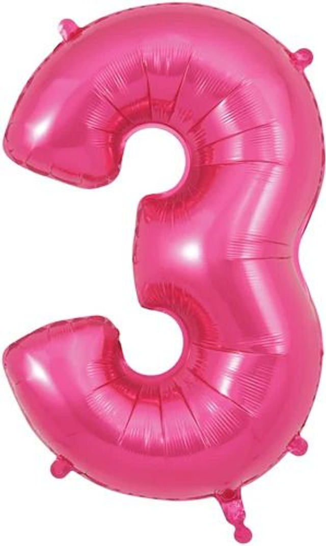 34" NUMBER 3 PINK FOIL