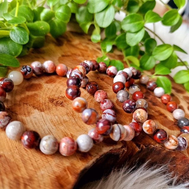 Mexican Crazy Lace 8mm Beaded Bracelet 